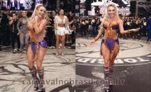 Francine Carvalho, Musa da Gaviões da Fiel, Carnaval 2022 de São Paulo - carnavalnobrasil.com.br