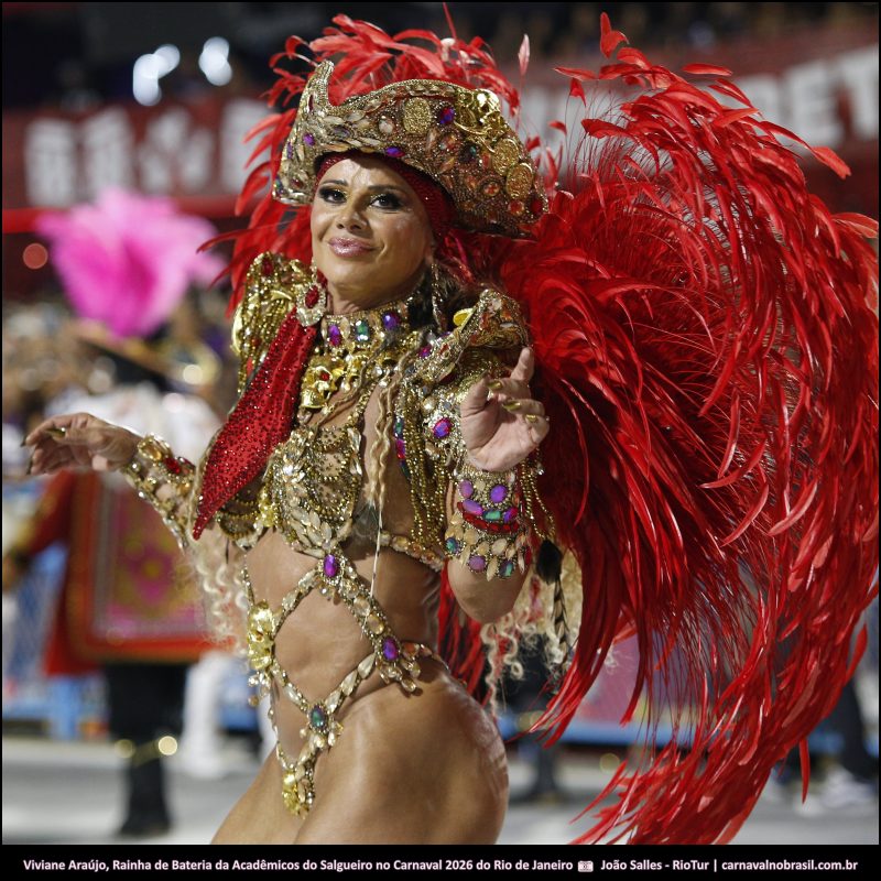 Fotos Viviane Araújo : Rainha de Bateria da Acadêmicos do Salgueiro no Carnaval 2026 do Rio de Janeiro
